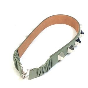 FENDI Studded Waist Belt in Khaki Leather for Women
